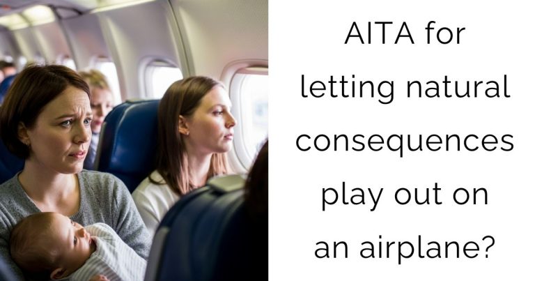 AITA for letting natural consequences play out on an airplane?