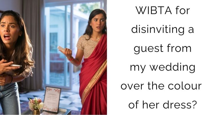 WIBTA for disinviting a guest from my wedding over the colour of her dress?