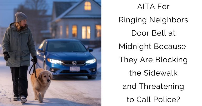 AITA For Ringing Neighbors Door Bell at Midnight Because They Are Blocking the Sidewalk and Threatening to Call Police?
