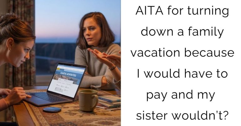AITA for turning down a family vacation because I would have to pay and my sister wouldn’t?
