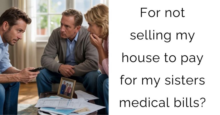 For not selling my house to pay for my sisters medical bills?