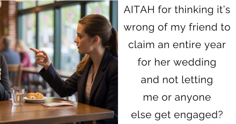 AITAH for thinking it’s wrong of my friend to claim an entire year for her wedding and not letting me or anyone else get engaged?