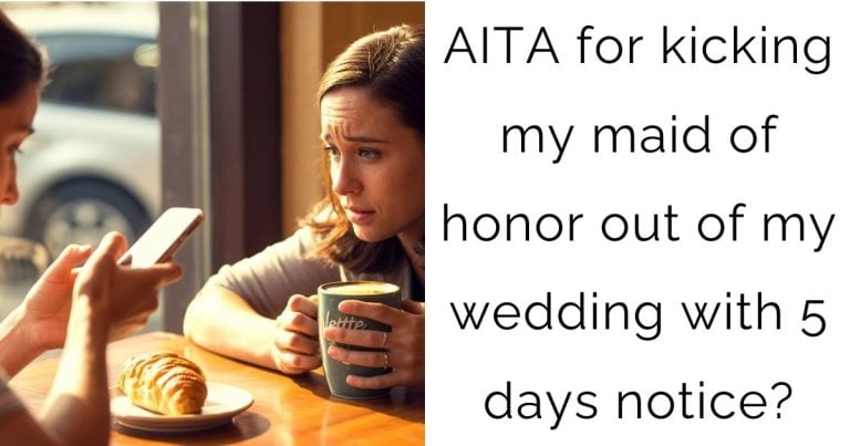 AITA for kicking my maid of honor out of my wedding with 5 days notice?