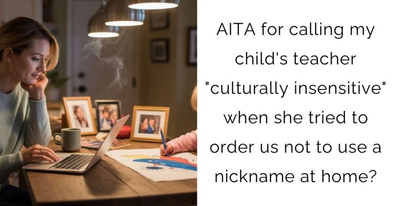 AITA for calling my child’s teacher “culturally insensitive” when she tried to order us not to use a nickname at home?