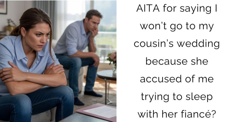 AITA for saying I won’t go to my cousin’s wedding because she accused of me trying to sleep with her fiancé?