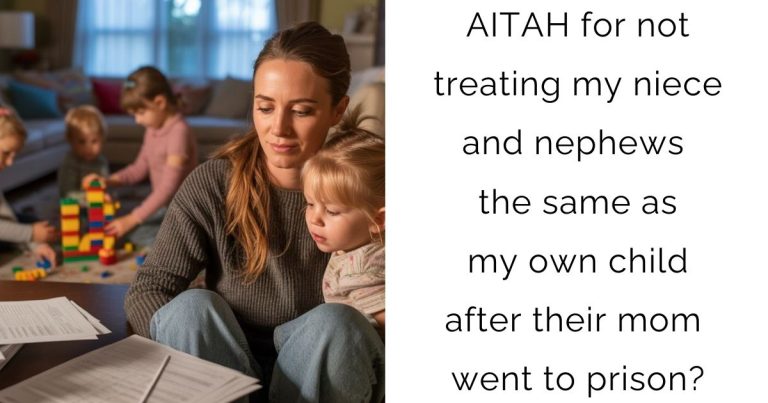 AITAH for not treating my niece and nephews the same as my own child after their mom went to prison?
