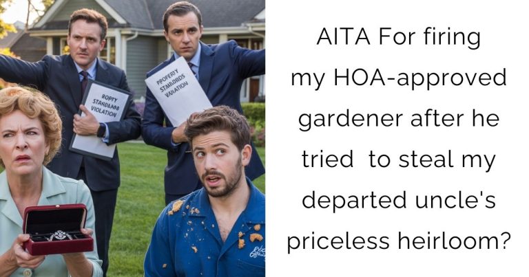 AITA For firing my HOA-approved gardener after he tried to steal my departed uncle’s priceless heirloom?