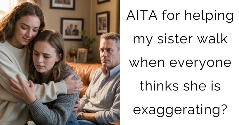 AITA for helping my sister walk when everyone thinks she is exaggerating?