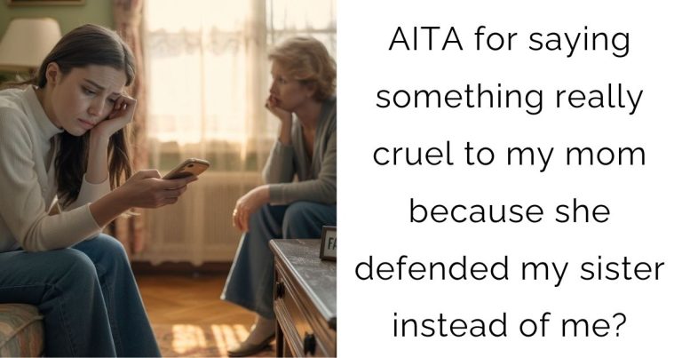 AITA for saying something really cruel to my mom because she defended my sister instead of me?