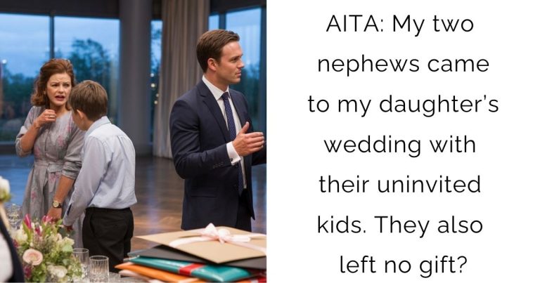 AITA: My two nephews came to my daughter’s wedding with their uninvited kids. They also left no gift?