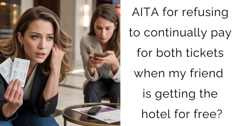 AITA for refusing to continually pay for both tickets when my friend is getting the hotel for free?