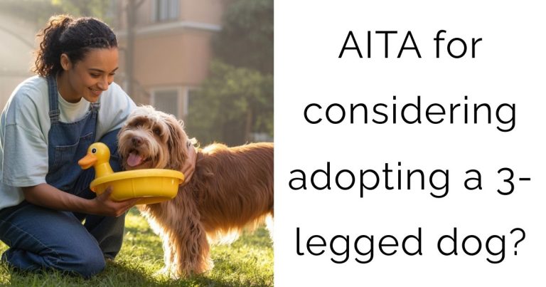 AITA for considering adopting a 3-legged dog?