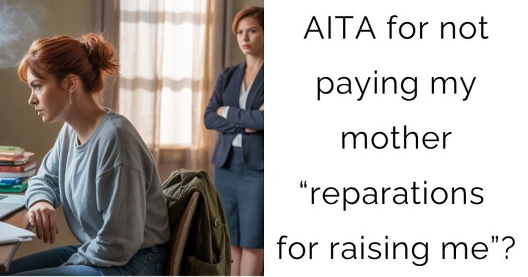 AITA for not paying my mother “reparations for raising me”?