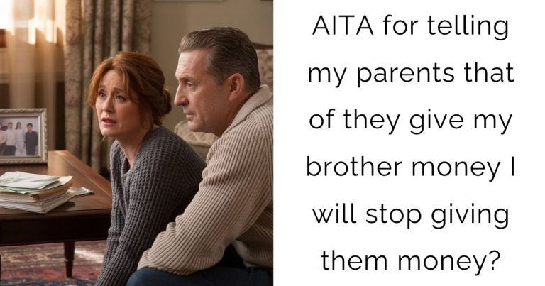 AITA for telling my parents that of they give my brother money I will stop giving them money?