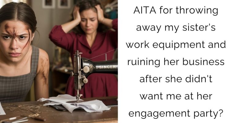AITA for throwing away my sister’s work equipment and ruining her business after she didn’t want me at her engagement party?