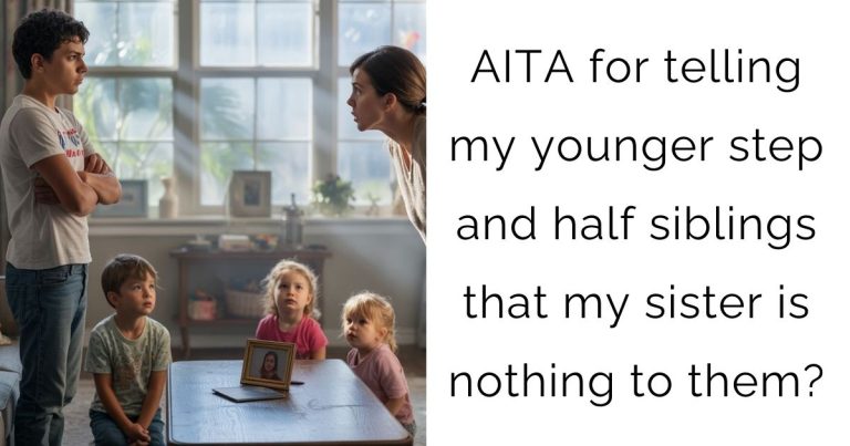 AITA for telling my younger step and half siblings that my sister is nothing to them?