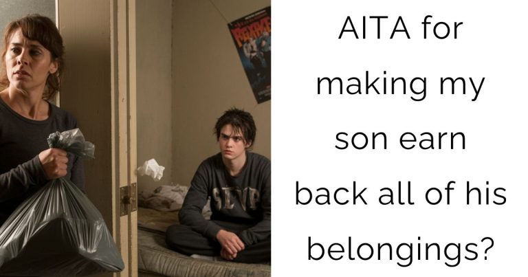 AITA for making my son earn back all of his belongings?