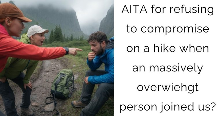 AITA for refusing to compromise on a hike when an massively overwiehgt person joined us?