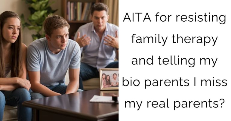 AITA for resisting family therapy and telling my bio parents I miss my real parents?