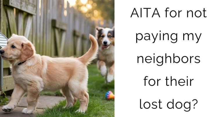 AITA for not paying my neighbors for their lost dog?