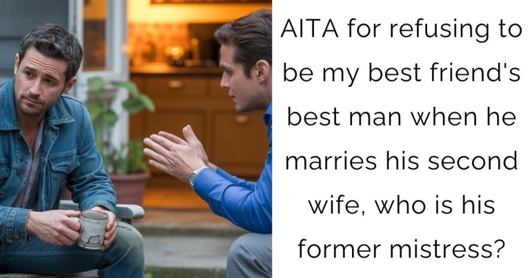 AITA for refusing to be my best friend’s best man when he marries his second wife, who is his former mistress?
