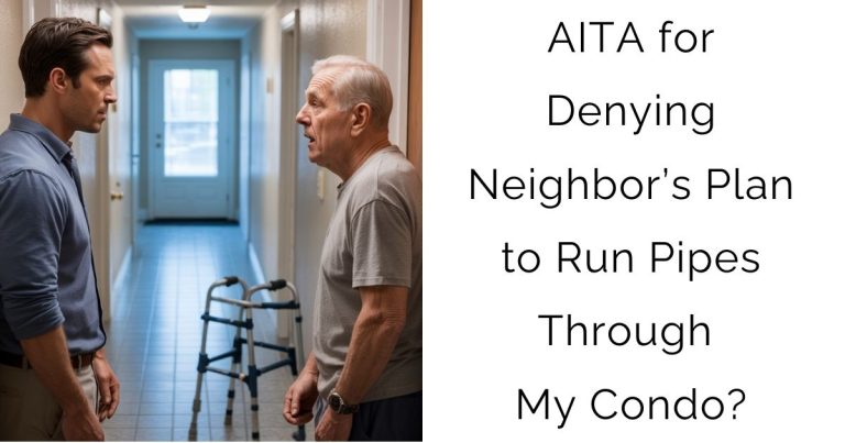 AITA for Denying Neighbor’s Plan to Run Pipes Through My Condo?