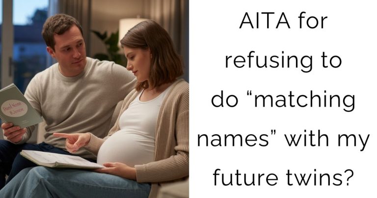 AITA for refusing to do “matching names” with my future twins?