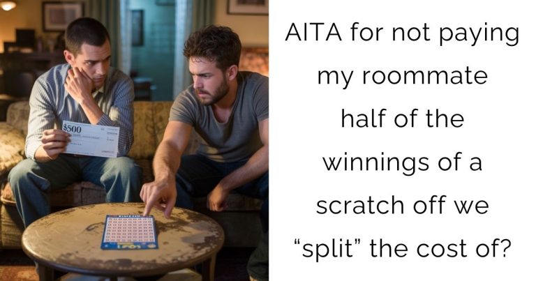 AITA for not paying my roommate half of the winnings of a scratch off we “split” the cost of?