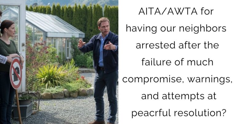 AITA/AWTA for having our neighbors arrested after the failure of much compromise, warnings, and attempts at peacrful resolution?