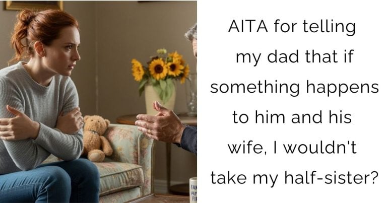 AITA for telling my dad that if something happens to him and his wife, I wouldn’t take my half-sister?