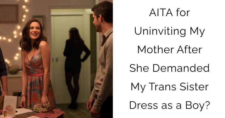 AITA for Uninviting My Mother After She Demanded My Trans Sister Dress as a Boy?