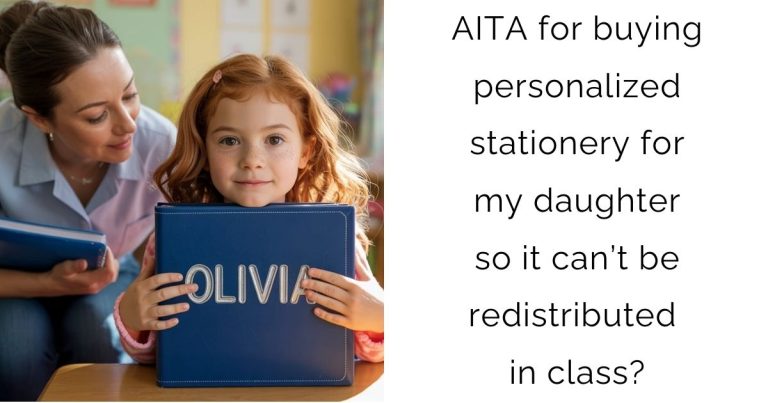 AITA for buying personalized stationery for my daughter so it can’t be redistributed in class?