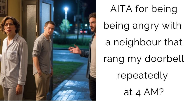 AITA for being being angry with a neighbour that rang my doorbell repeatedly at 4 AM?