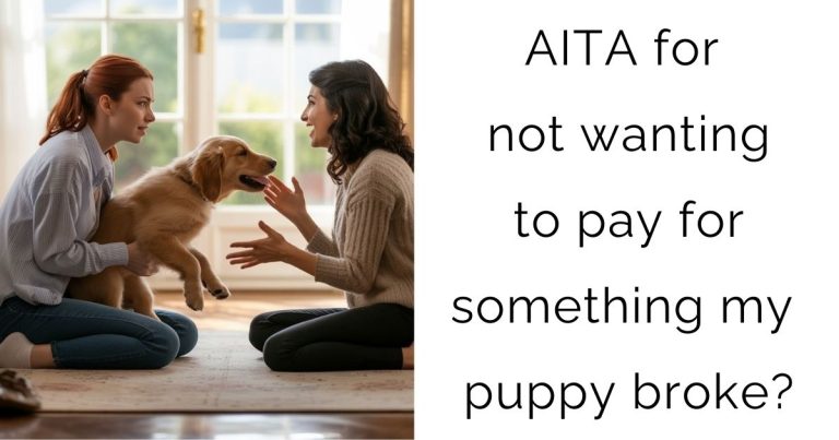 AITA for not wanting to pay for something my puppy broke?