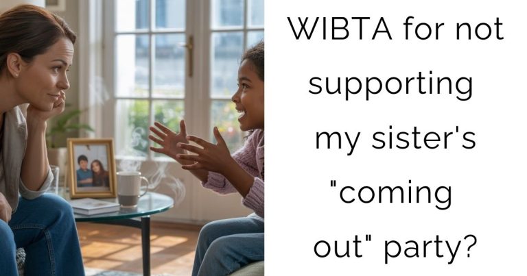 WIBTA for not supporting my sister’s “coming out” party?