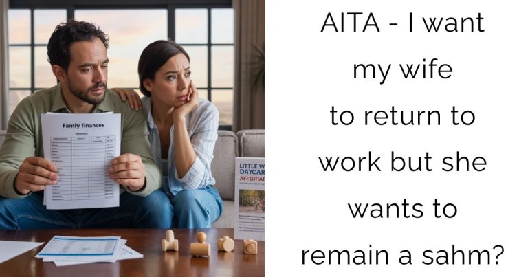AITA – I want my wife to return to work but she wants to remain a sahm?
