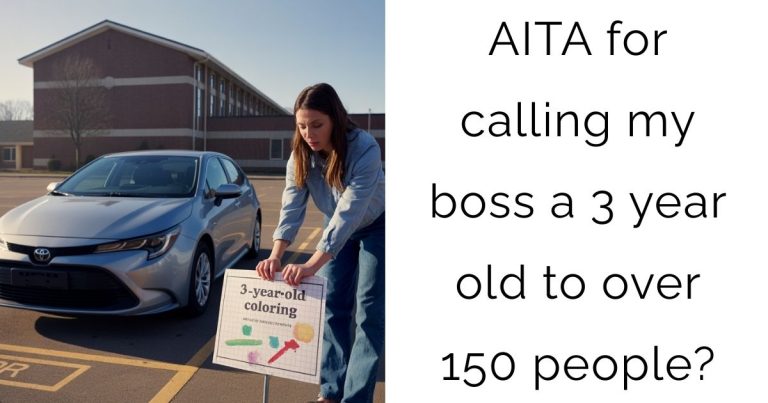 AITA for calling my boss a 3 year old to over 150 people?
