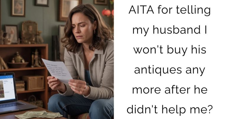 AITA for telling my husband I won’t buy his antiques any more after he didn’t help me?