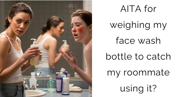 AITA for weighing my face wash bottle to catch my roommate using it?