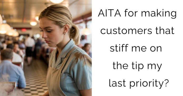 AITA for making customers that stiff me on the tip my last priority?