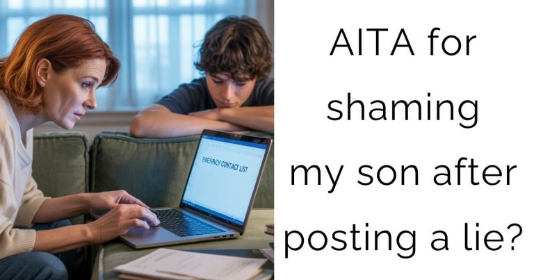 AITA for shaming my son after posting a lie?