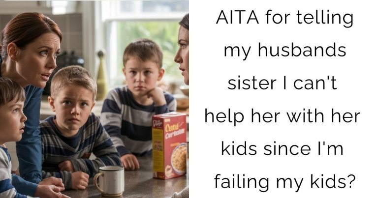 AITA for telling my husbands sister I can’t help her with her kids since I’m failing my kids?