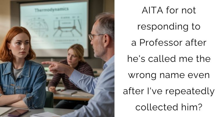 AITA for not responding to a Professor after he’s called me the wrong name even after I’ve repeatedly collected him?