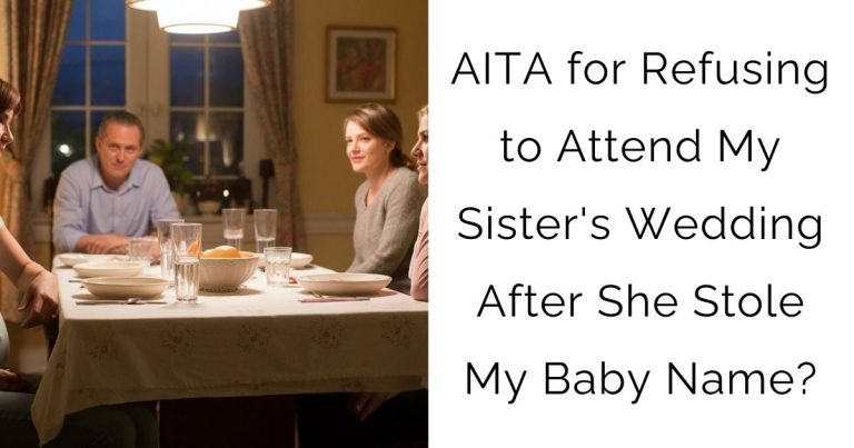 AITA for Refusing to Attend My Sister’s Wedding After She Stole My Baby Name?