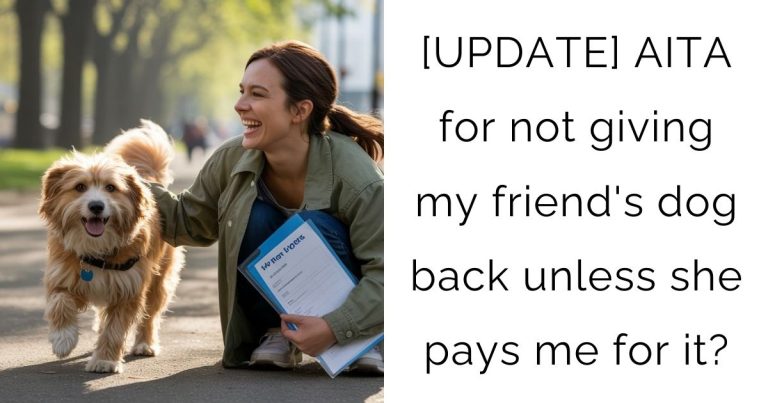 [UPDATE] AITA for not giving my friend’s dog back unless she pays me for it?