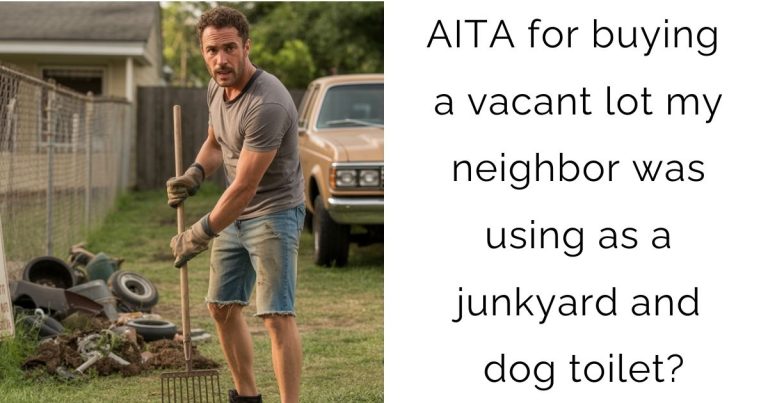 AITA for buying a vacant lot my neighbor was using as a junkyard and dog toilet?