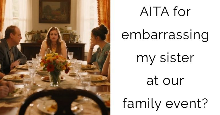 AITA for embarrassing my sister at our family event?
