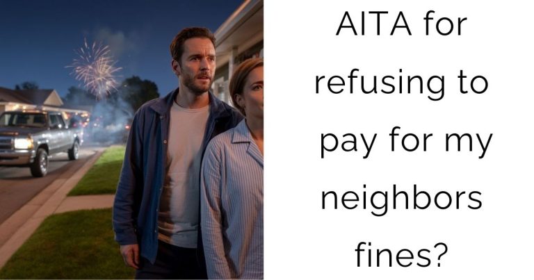 AITA for refusing to pay for my neighbors fines?