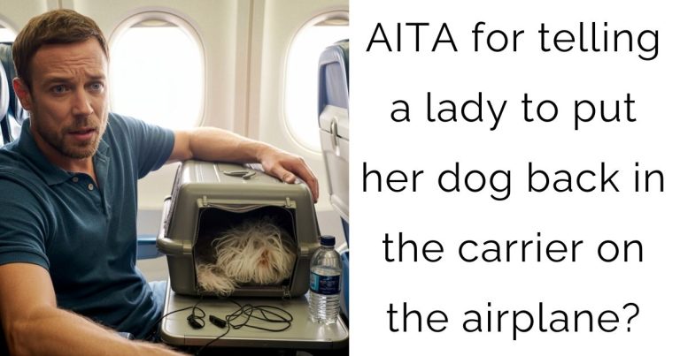 AITA for telling a lady to put her dog back in the carrier on the airplane?