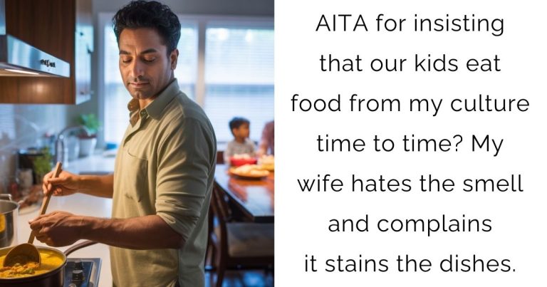 AITA for insisting that our kids eat food from my culture time to time? My wife hates the smell and complains it stains the dishes.